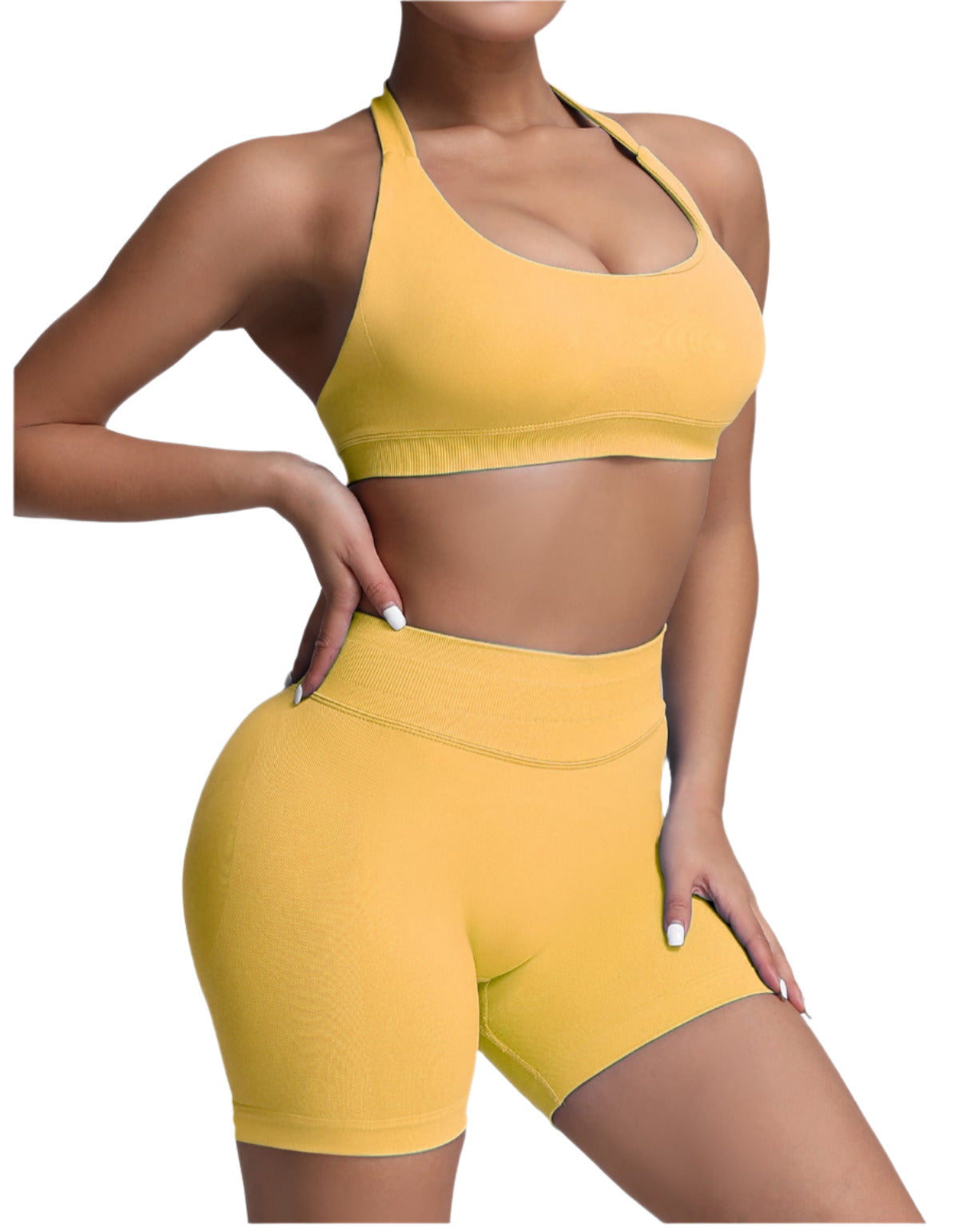 Misharen Women's High Waist Gym Shorts, Seamless Design, Spandex/Nylon Fitness Shorts for Workout, Yoga, Running-2