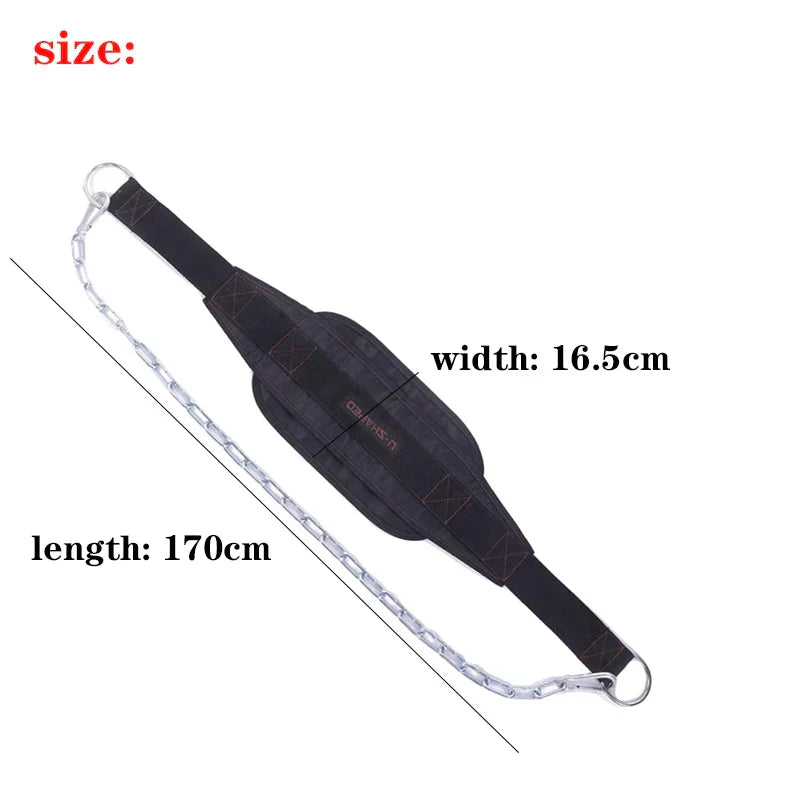 Thick Neoprene Weight Lifting Belt with Chain-3