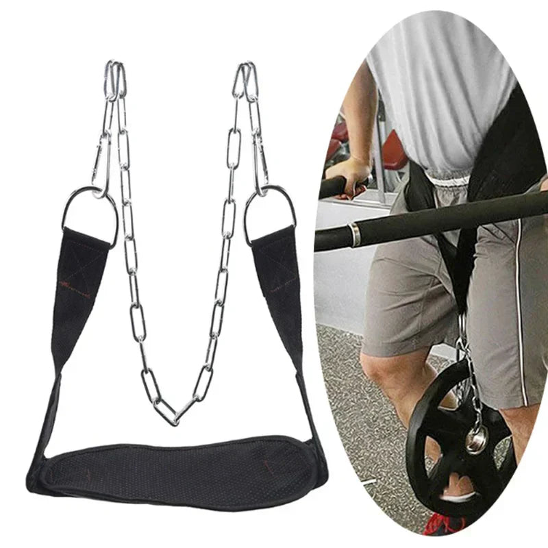 Thick Neoprene Weight Lifting Belt with Chain-2
