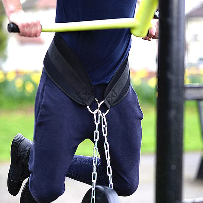 Thick Neoprene Weight Lifting Belt with Chain-4