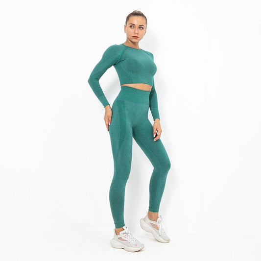Autumn Yoga set Women Gym Clothes Seamless Fitness Sportswear Tracksuit Long Sleeve Shirts Leggings Workout Clothing Outfits-0